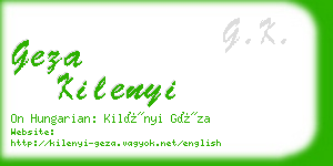 geza kilenyi business card